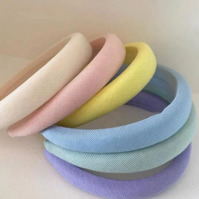 Women Girls Cute Colorful Sponge Hairbands Sweet Simple Headband Hair Decorate Hoops Headwear Fashion Hair Accessories