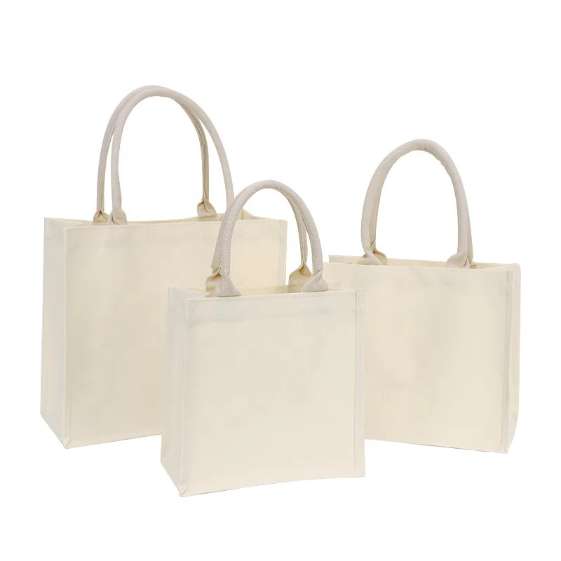 Custom reusable eco friendly natural hessian burlap beach shoulder bag plain canvas jute grocery shopping tote bags