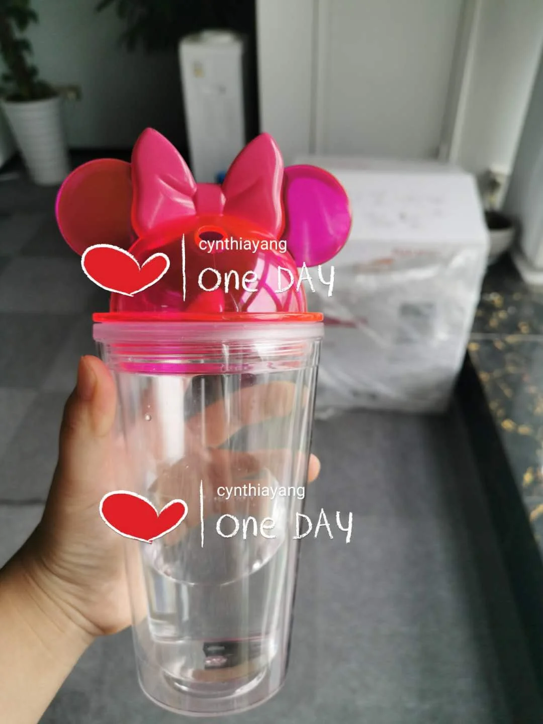 
Ready to ship New double walled tumbler plastic Acrylic Clear Water Tumbler 16oz Mickey Mouse Minnie Tumbler Cup BPA free 