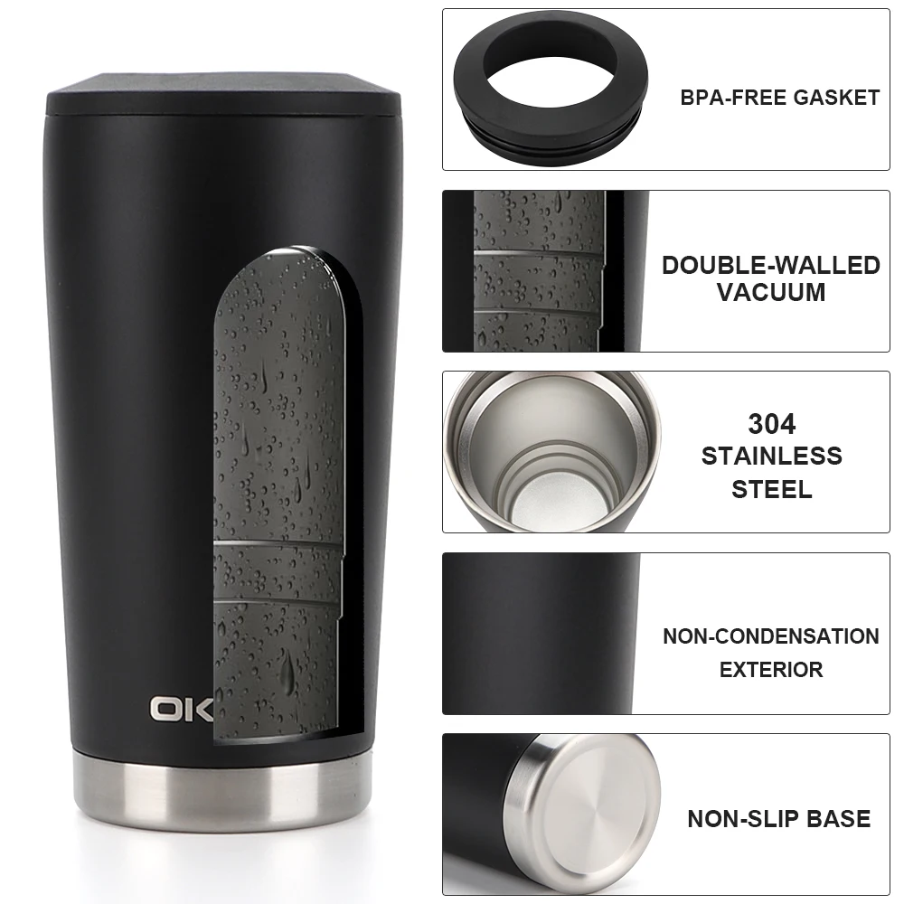 OKADI High Quality Holder Insulated 4-1 Beer Can Holder Printed Stainless Steel Can Cooler