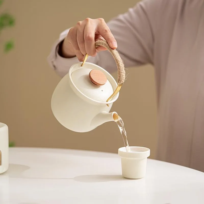 European style High quality Wholesale winter Portable ceramic Teapot Set gift In Stock Mini Japanese Ceramic Teacup Teapot Set