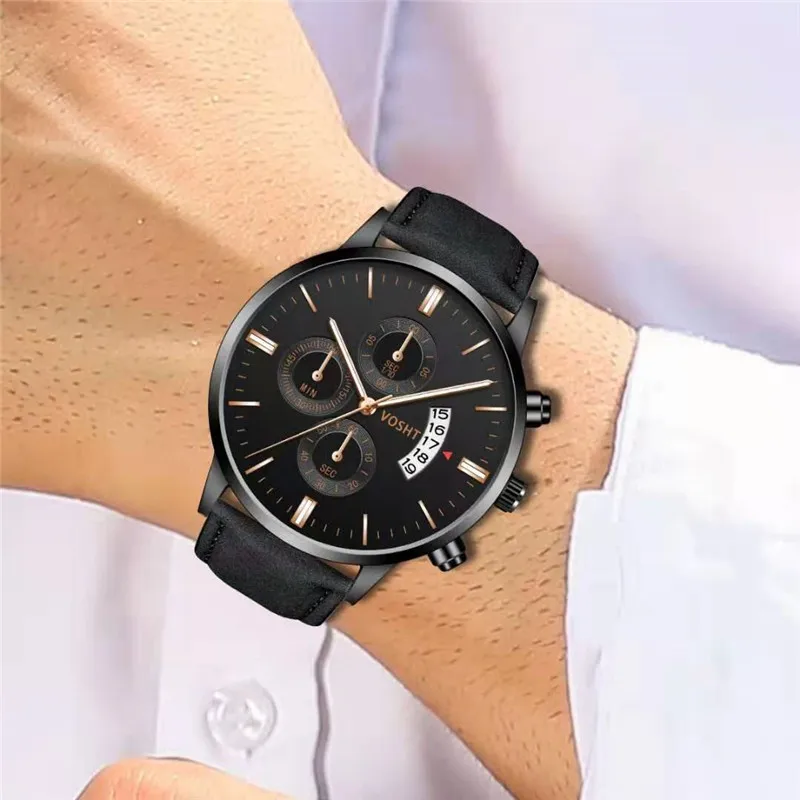 WJ-8725 reloj de hombres модные дешевые мужские часы с кожаным ремешком роскошные наручные золотым