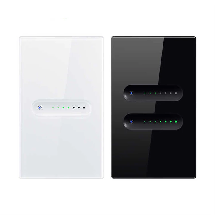 Tuya Wifi Smart Dimmer Switch 1 2 Gang US Standard WIFI Wireless Control Switch Wifi Dimmer Switch Tempered Glass Touch Panel