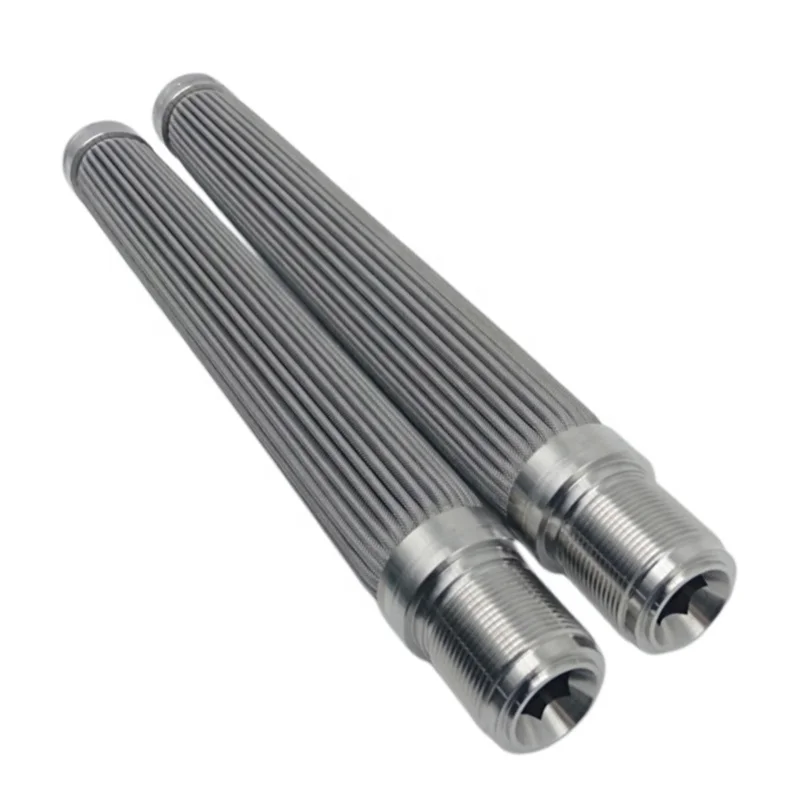 LIANDA Stainless Steel 304 316 Customized External Thread Steel Filter Element Cylindrical Pleated Filter Cartridge