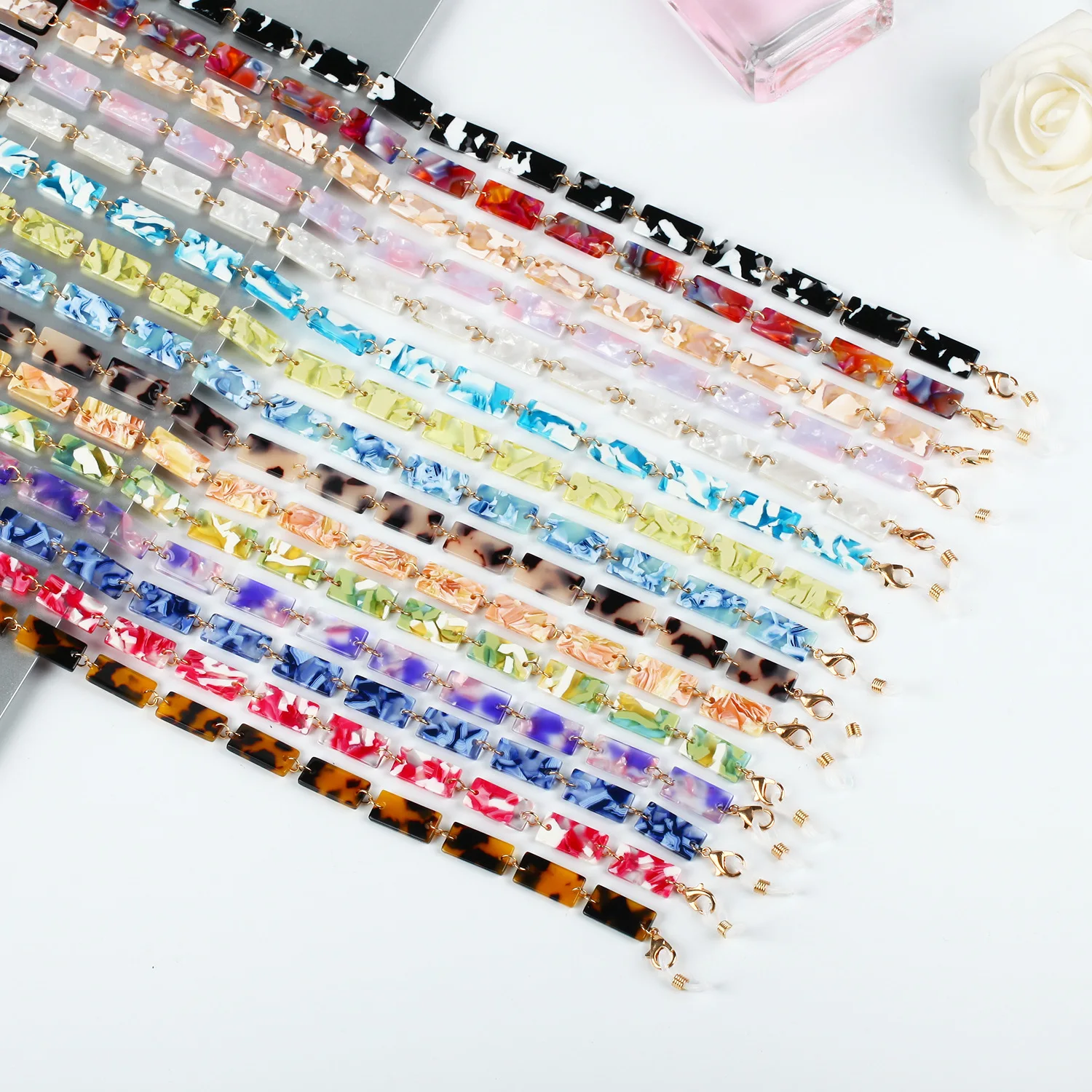 Высококачественная акриловая цепочка для солнцезащитных очков, держатель для очков, длинное ожерелье, многофункциональный браслет для очков на заказ