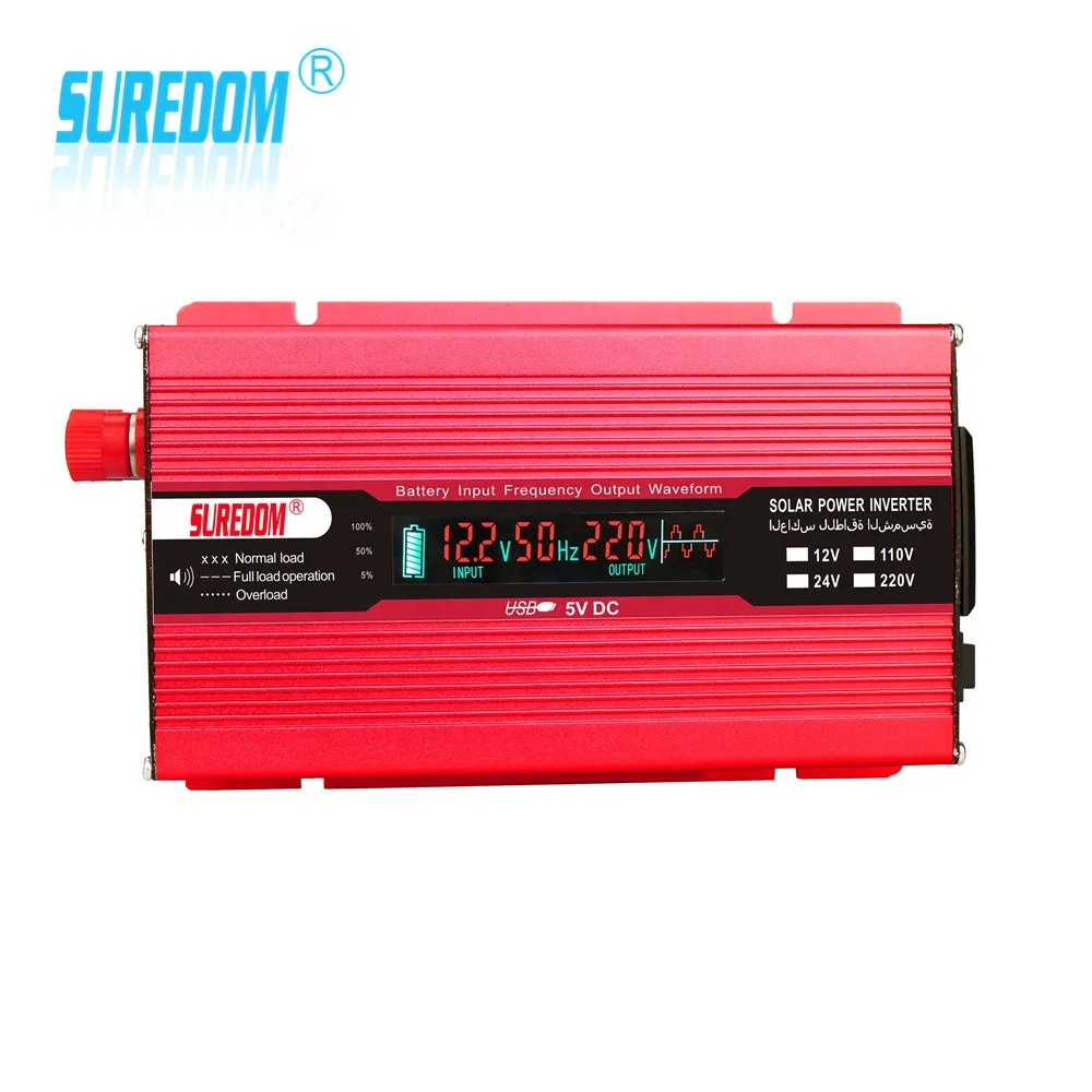 SUREDOM hot sale 12v 24v  to 110v 220v 230v 240v 1500w 2000w 3000w car  inverter for led light camping