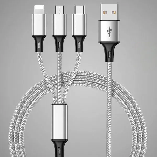 Заводская цена розничная линия данных Быстрая зарядка 3 в 1 USB-кабель для Type-c Android