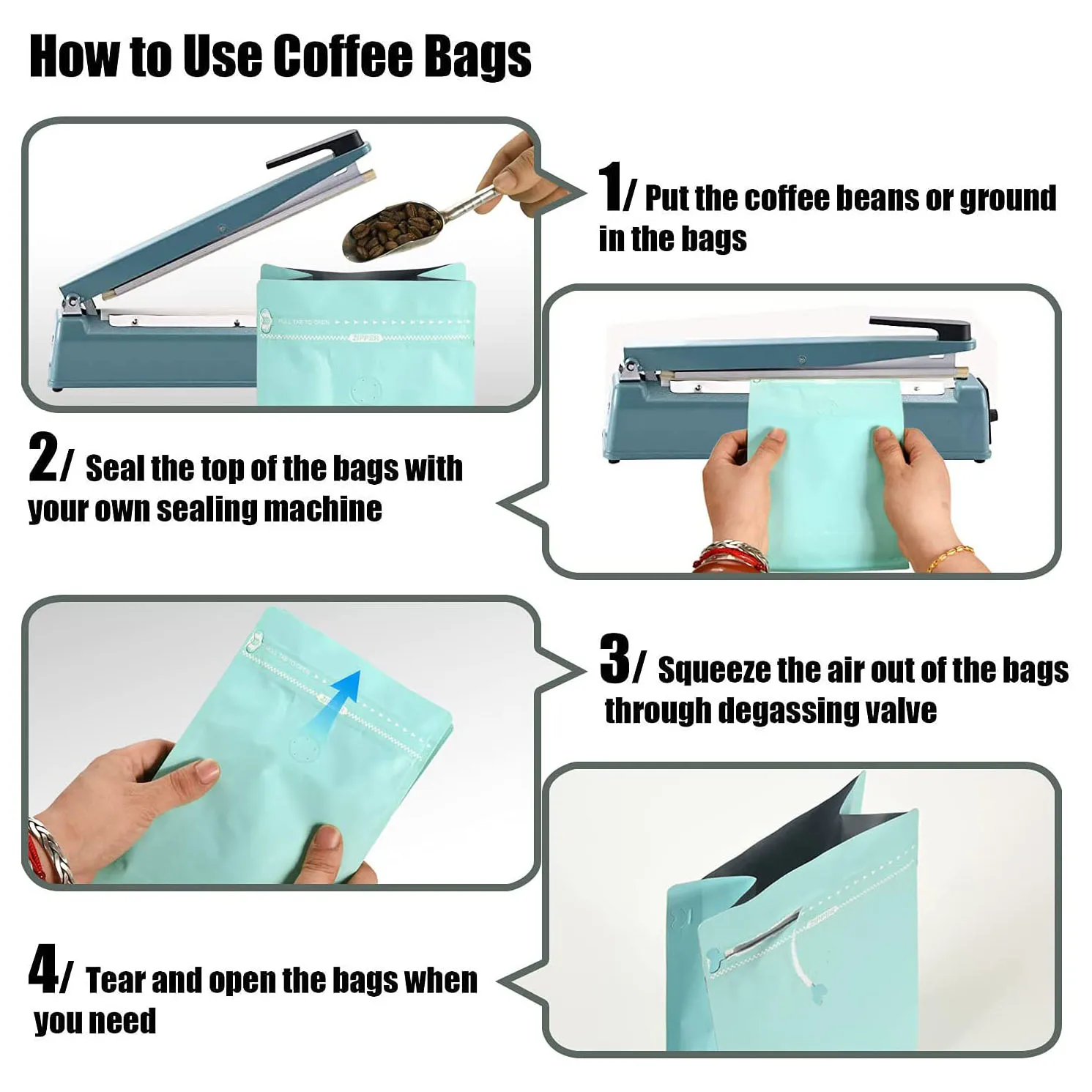 Wholesale flat bottom coffee bags zipper Matte blue coffee bag custom 1lb to pack printed logo