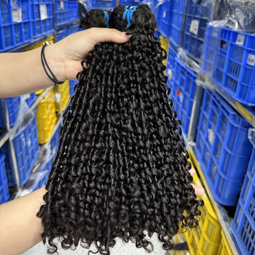 Highlight Double Drawn Curl Funmi 99J# SDD Vietnamese Pixie 100% Virgin Human Raw Extensions