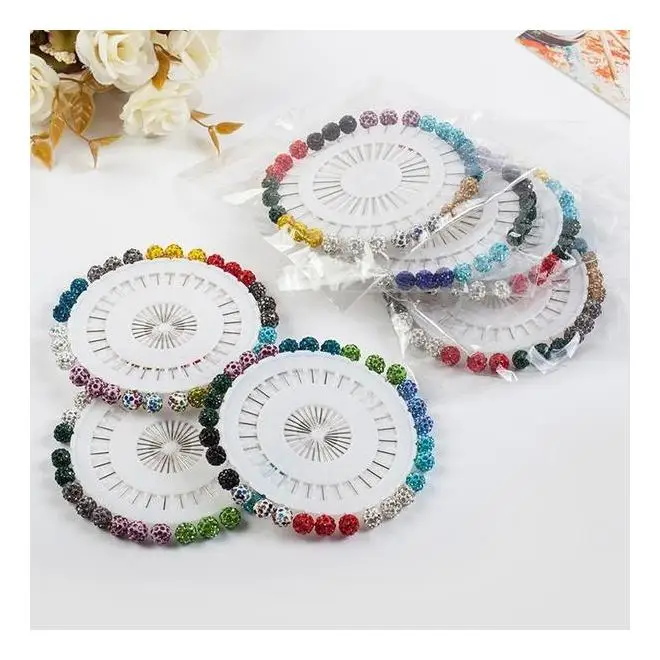 
Jewelry Brooches Pins Wheel Crystal Designer Brooches And Pins Safety Head Round Crystal Ball Scarf Pin Wedding Accessories 