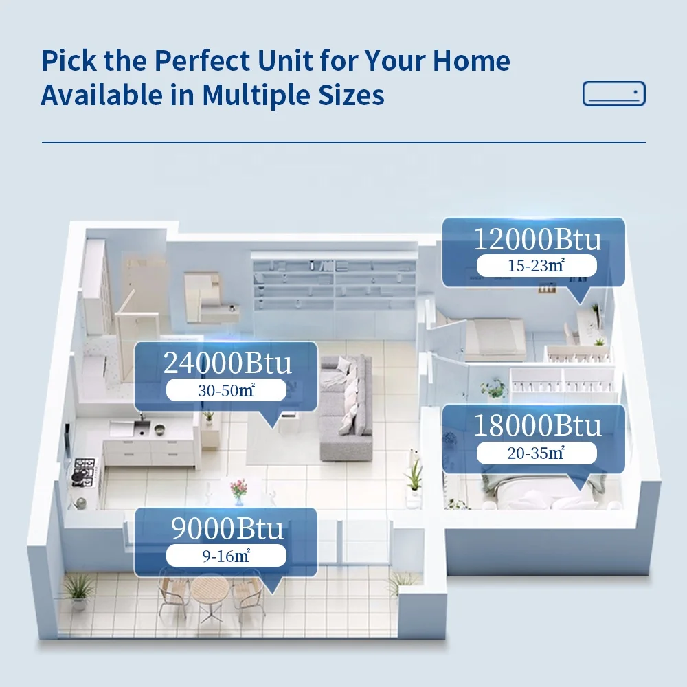 Midea Best Quality Spilt Mini Air Conditioner 24000btu Inverter Aircons with APP 220V 50hz R454A Wall Mounted Type Climatisation