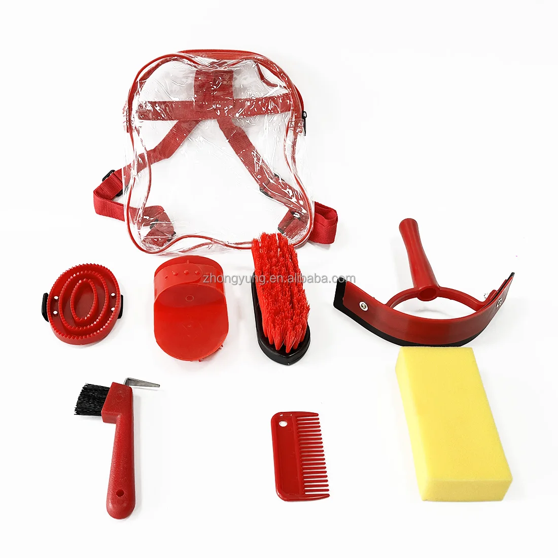 Wholesale Equine Equipment Products Hoof Pick Wood Wooden Horse Shampoo Hair Brushes Kit Set Horse Accessories