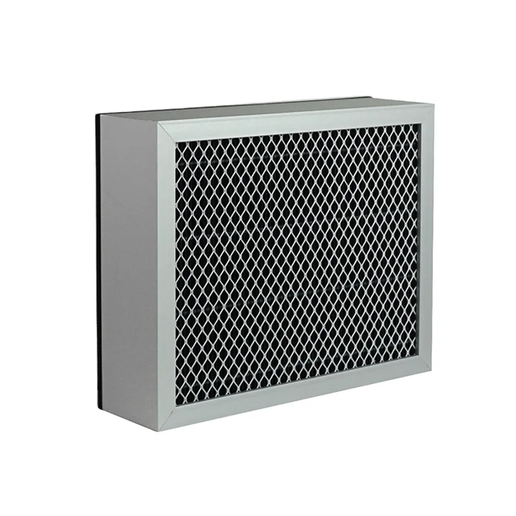 Carbon filer Hepa filter with big volume activated carbons for odor removal galvanized steel Metal GI frame