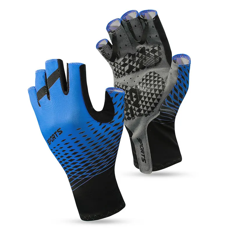 Sports sunscreen breathable sweat absorption skid - proof half finger gloves for sports