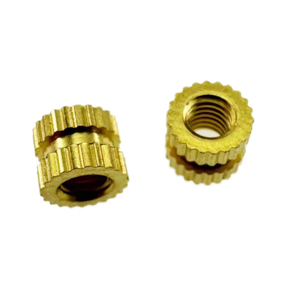 M3 Brass Straight Nut with Knurled Inserts for Plastic and Brass Connectors Connector Accessories