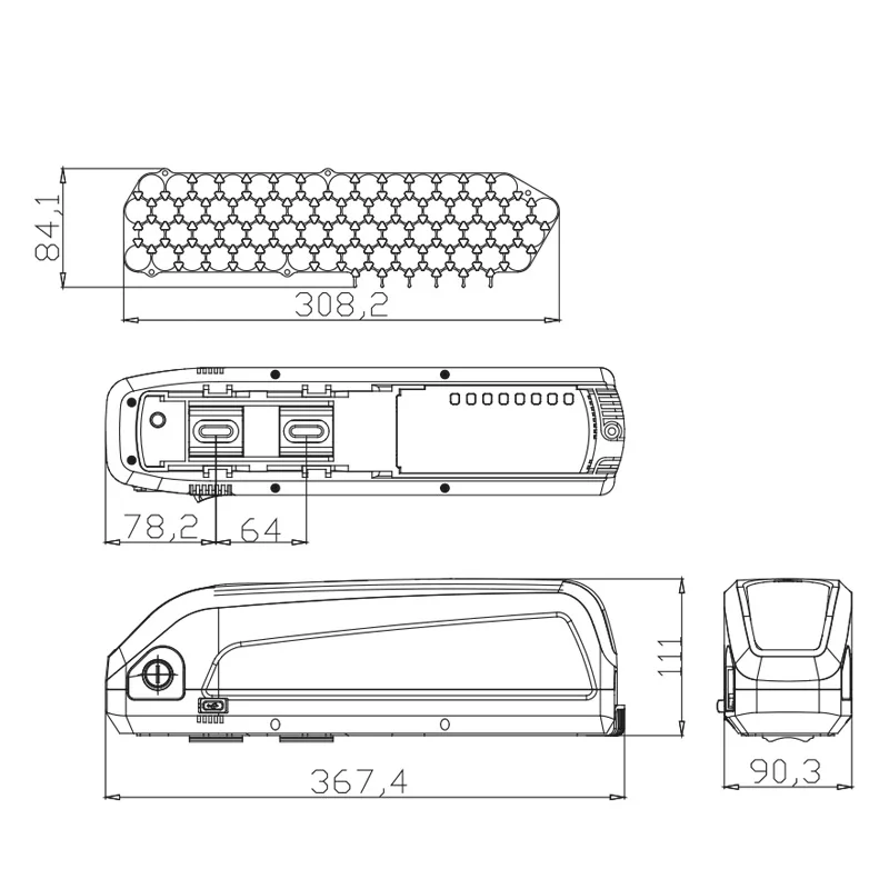 48V 13AH 48V17.5AH customized Hailong battery Bafang motor  e-bikes 18650 lithium batteries