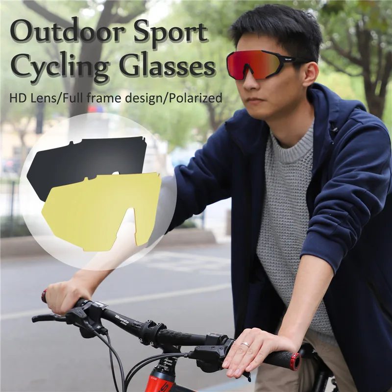 WEST BIKING UV 400 bicycle bike sun glasses custom windproof lightproof 3 lens outdoor sport bike motorcycle cycling glasses