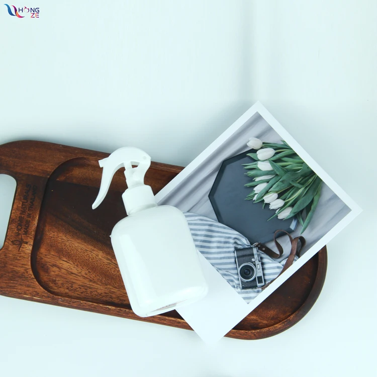 
New Design 300ml 10 oz PET plastic white short round cosmetic packaging Mini Trigger Sprayer bottle for detergent 