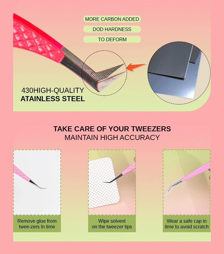 Volume Eyelash Extension Tweezers Lash Tweezers For Personal Care Volume Lashes Curved Tip Tweezers