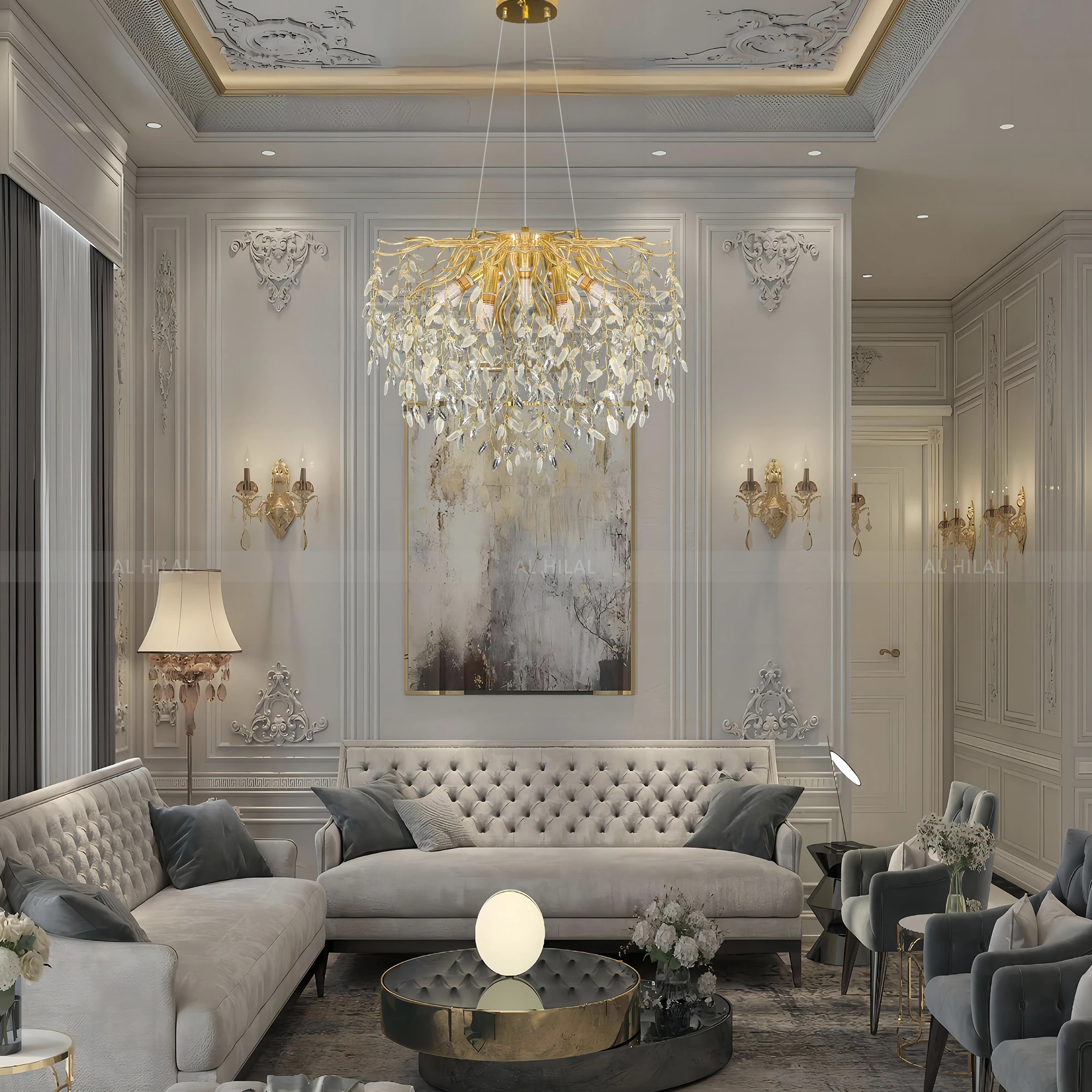 Factory Wholesale Hotel Lobby Classic Gold Led Modern Creative Crystal Luxury Chandelier Pendant Light