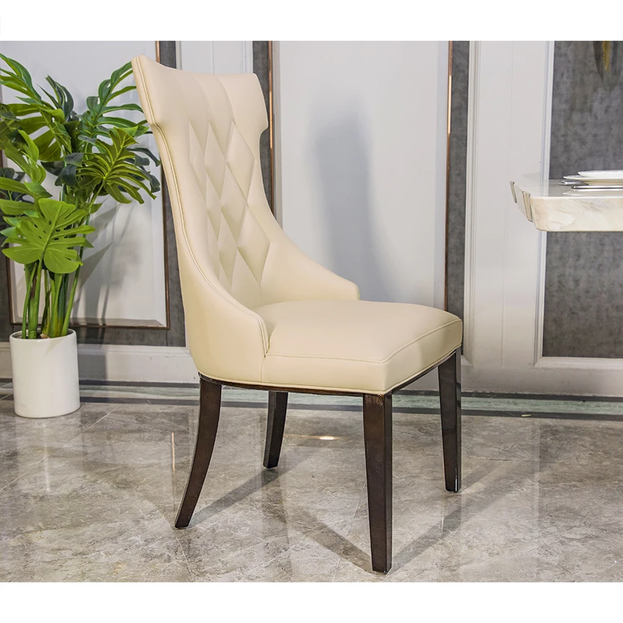 Velvet Home Dining Chair Set Chrome Plating Upholstered Wooden Furniture Dining Room Foam Enclosed