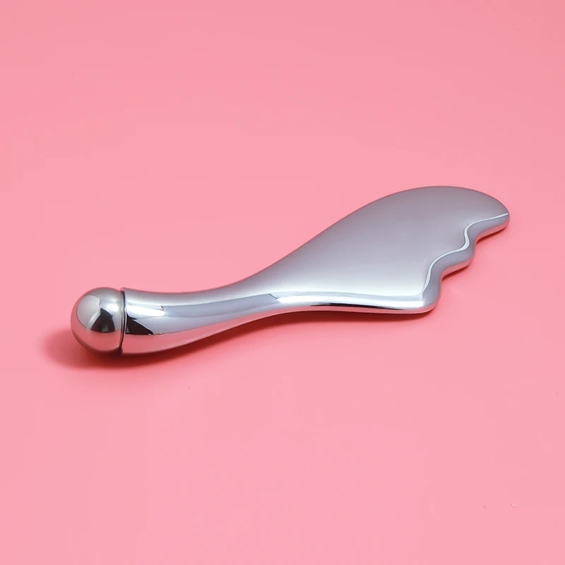 magnetic ball Eye Massage Delicate Skin Massage stick silver stainless steel Facial Reflexology Gua Sha Spoon