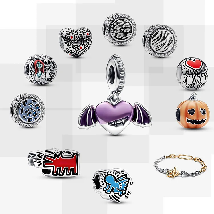 Factory wholesale Christmas new 925 silver bracelet charm pumpkin car personality fit for pandoraer charm