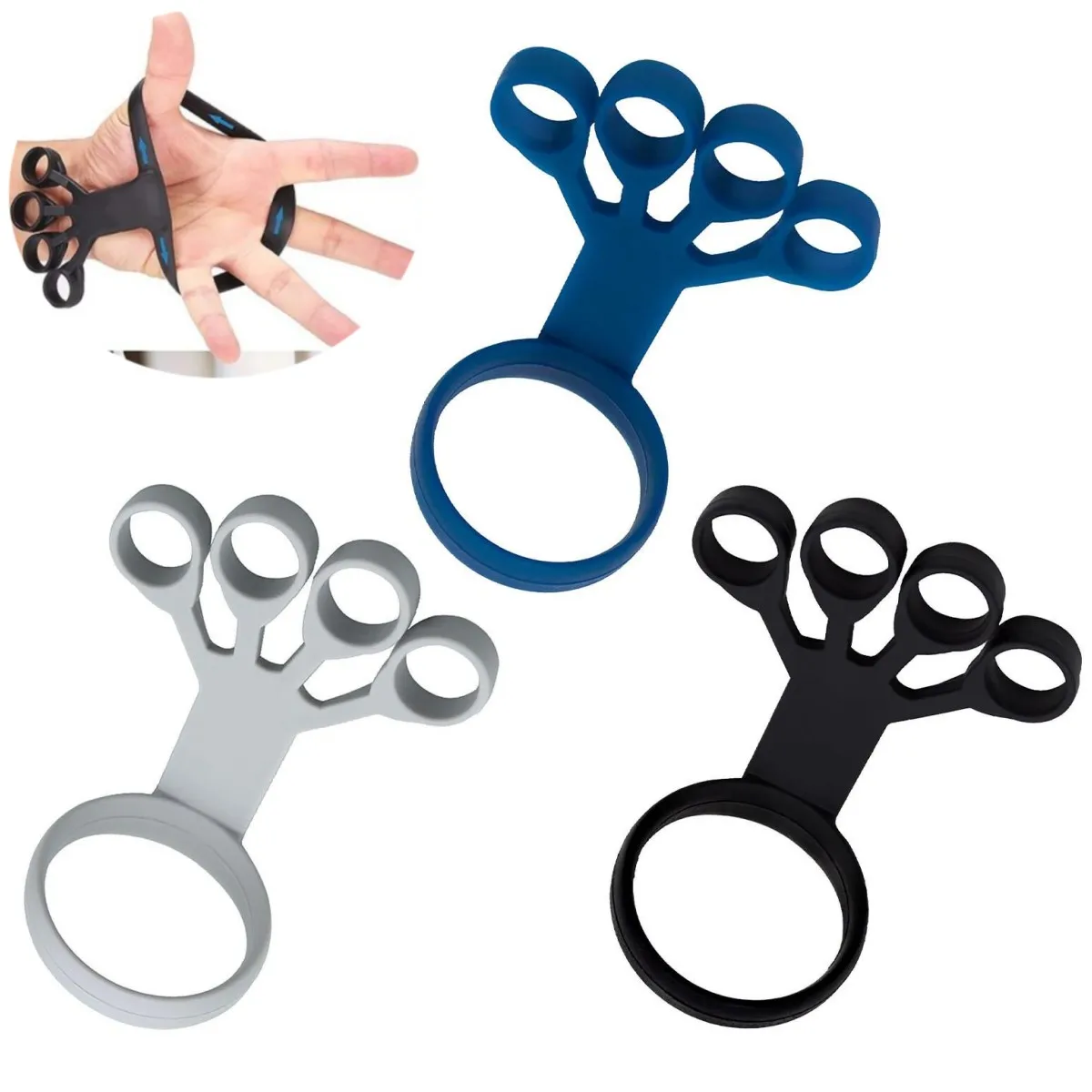 Wholesale 6.6lb 8.8lb 11lb Hand Grip Finger Stretcher Resistance Bands Silicone Hand Finger Strength Trainer