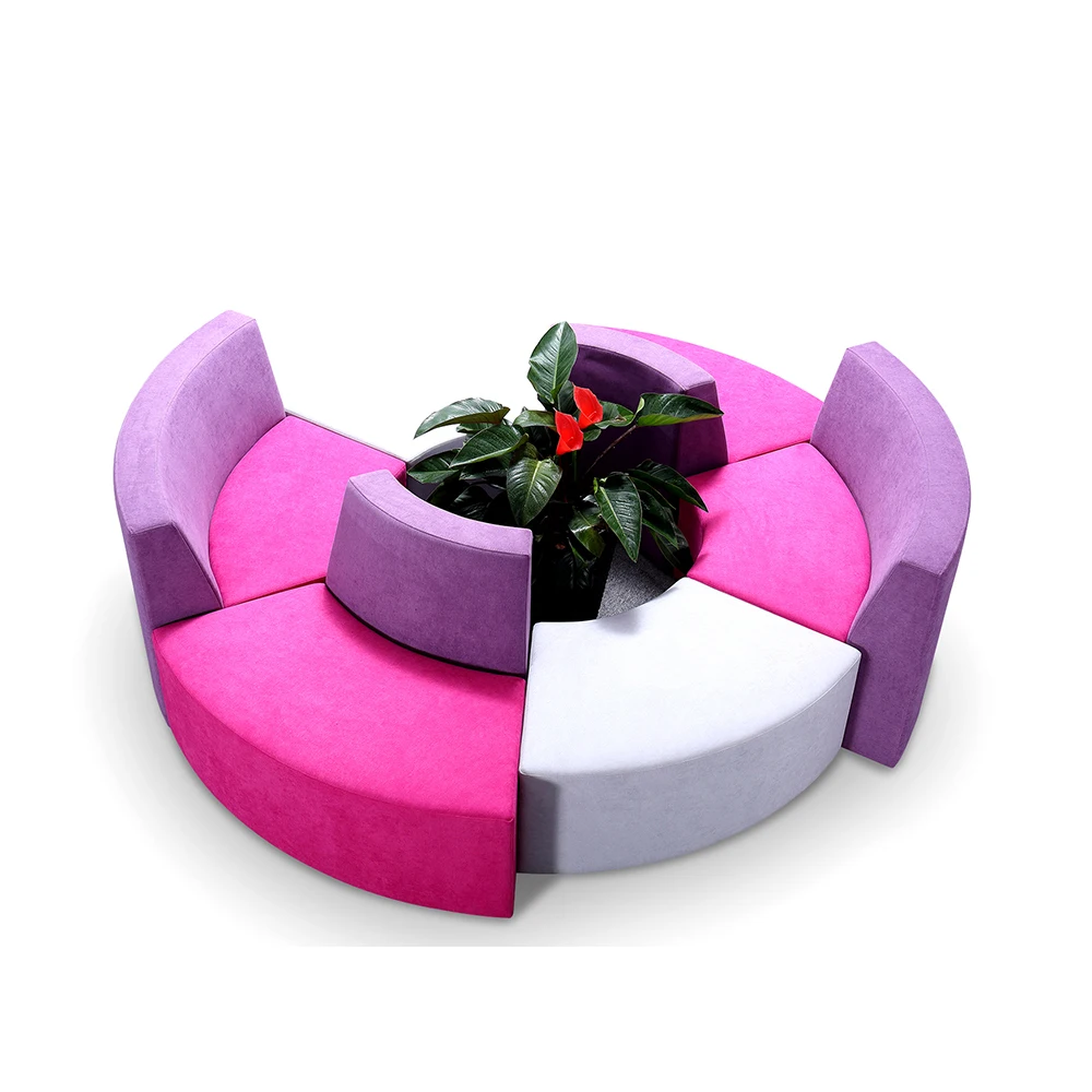 Hot selling cheap colorful modern home fabric sofas shopping malls rest areas splicing and combination sofas