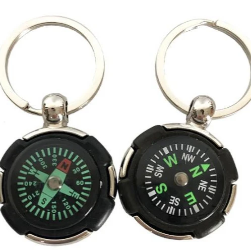 15cm Round Plastic Mini Compass ,Button liquid filled compass for hiking and camping key chain compass