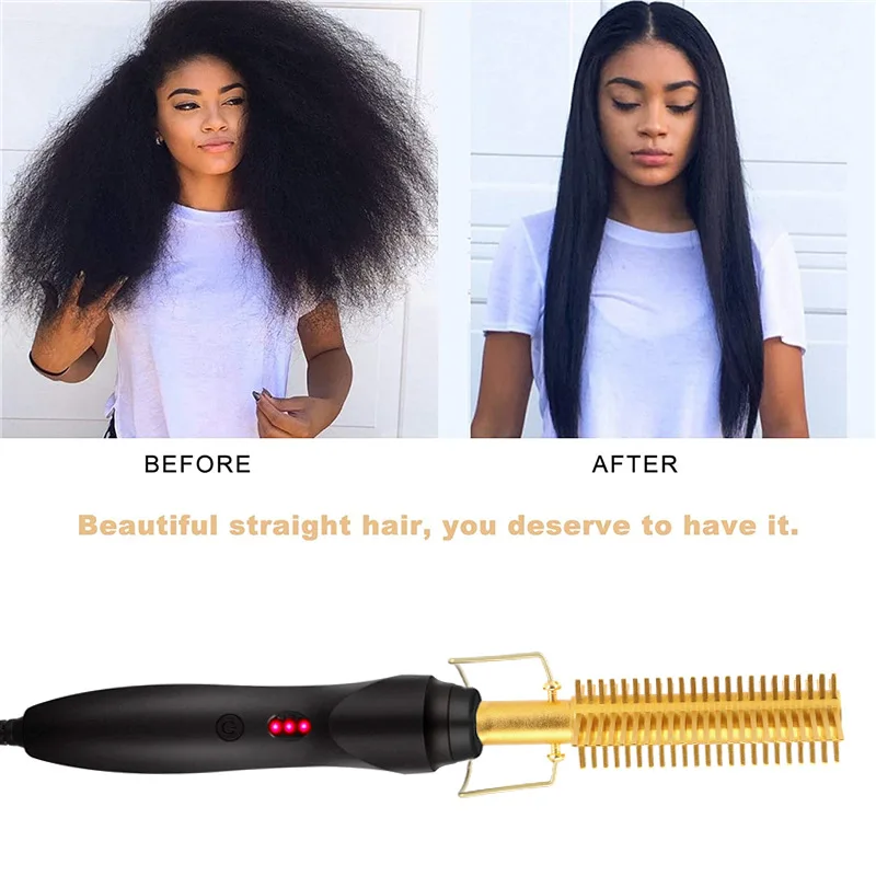 
Top quality comb hair curling iron hair straightener electric hot comb custom hot comb electric 