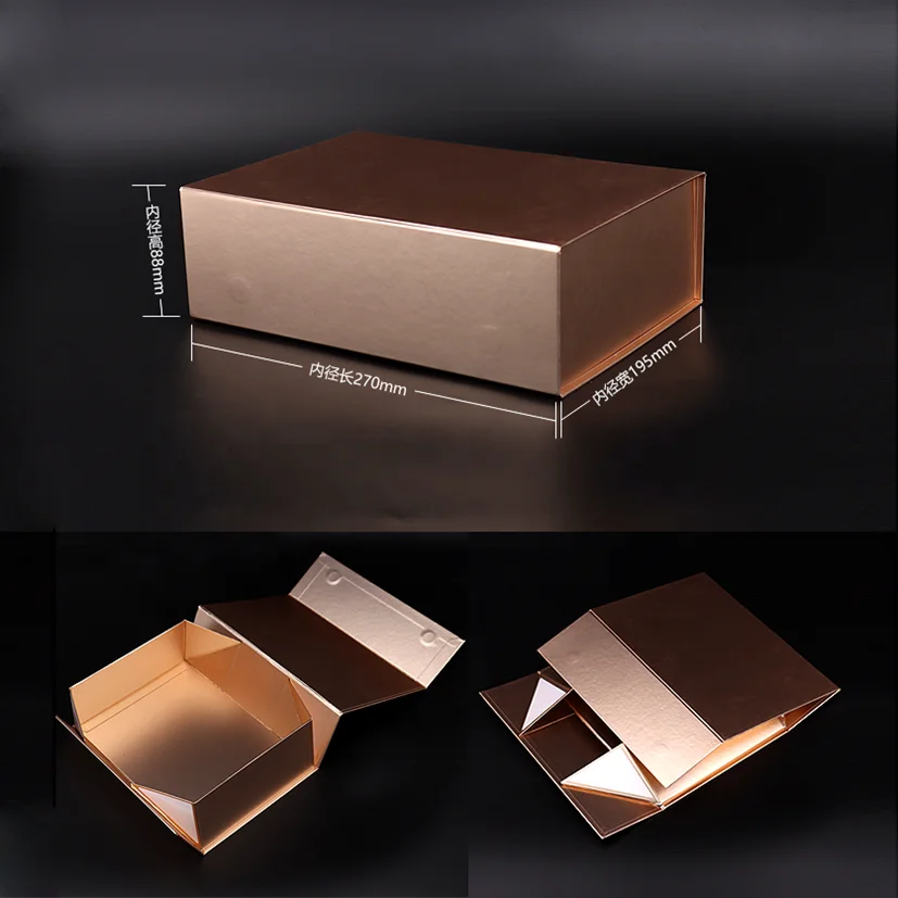 Custom logo printed cardboard folded luxury rigid packaging large magnetic basket gift box