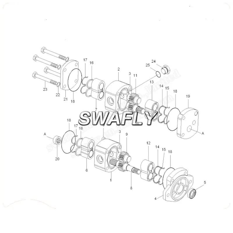SWAFLY HL760-7A HL760-9 Wheel Loader Parts 31LD-40250 31LD-40500 Brake and Fan Pump