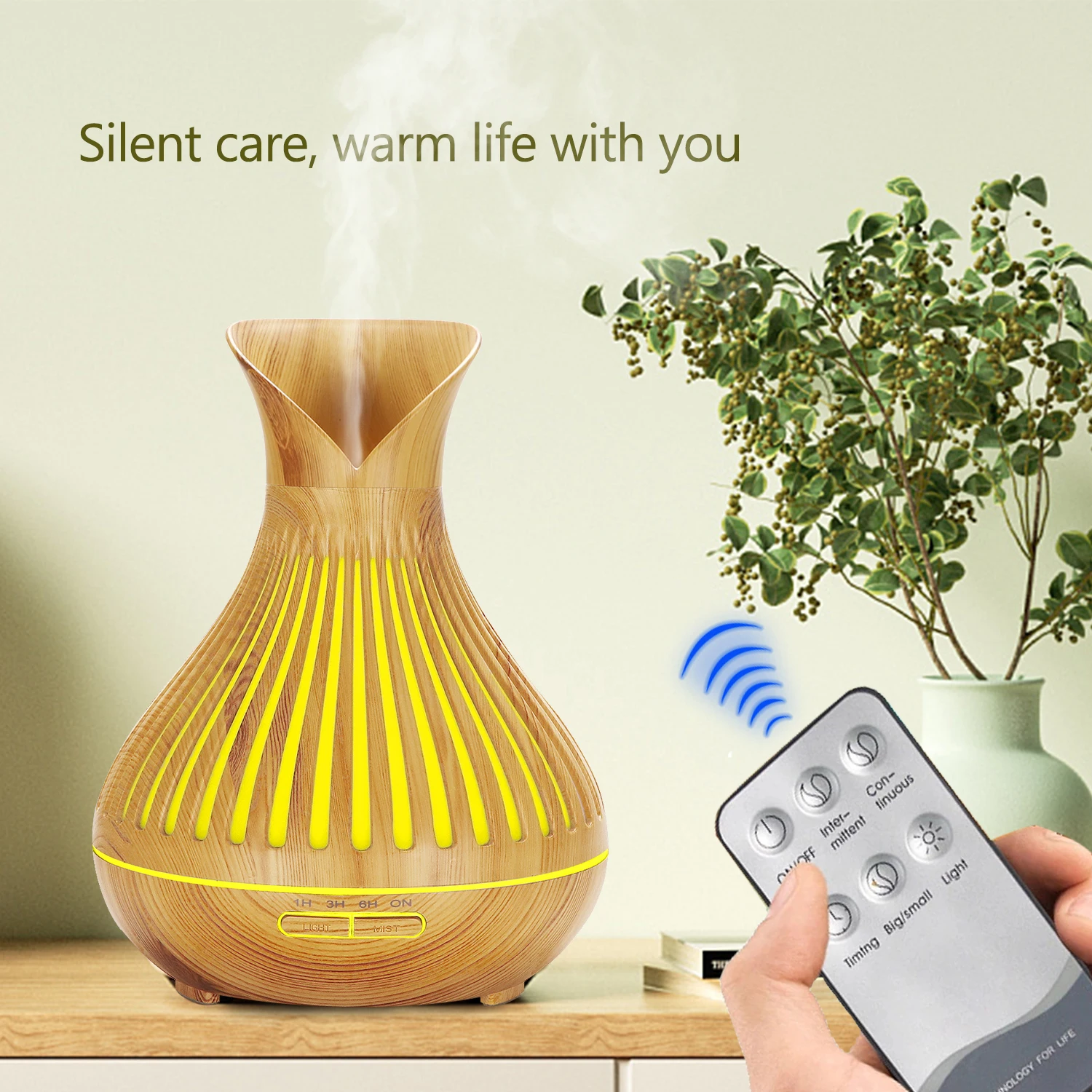 Customizable 500ML Aroma Diffuser  Air Humidifier Household Commercial use Essential Oil Desktop LED Light