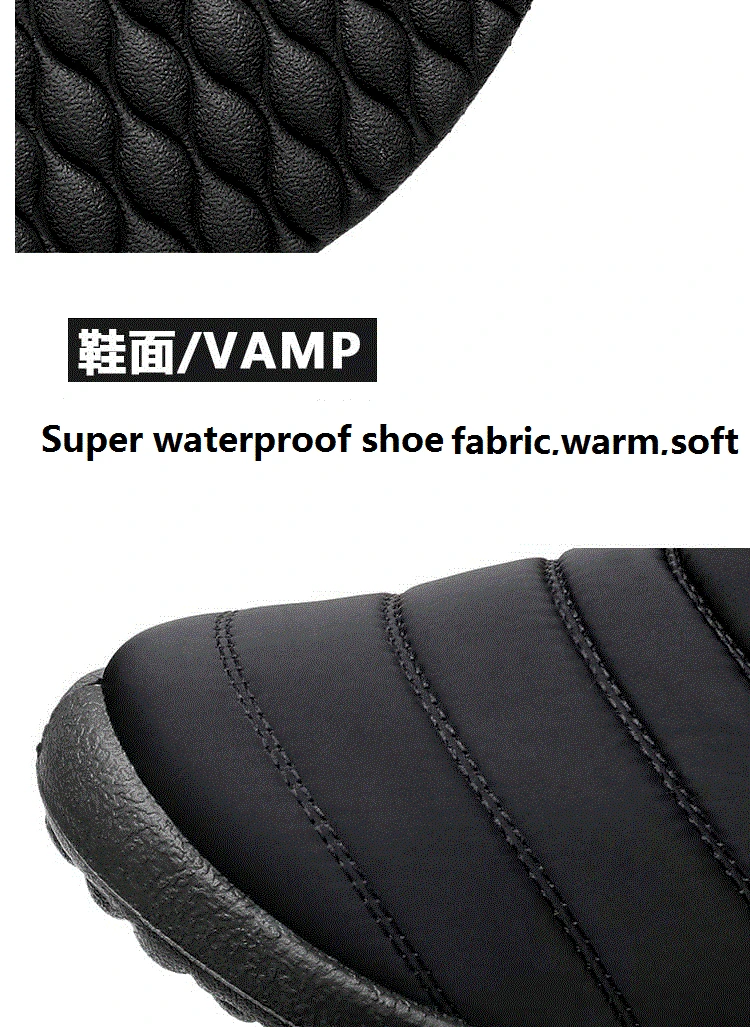 
Men women winter Boots with Plush Cotton Shoes Warm Waterproof Design Black Gray Snow Boots Causal Sneakers 
