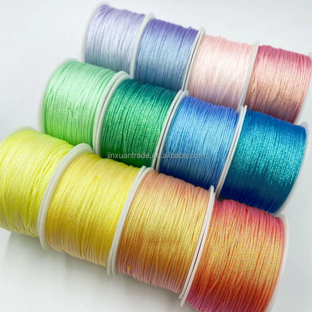 1mm Polyester Metallic Thread Bracelet DIY Jewelry String,Glitter Cord,Beading Wrap Yarn Beads Metallic Passing Cord