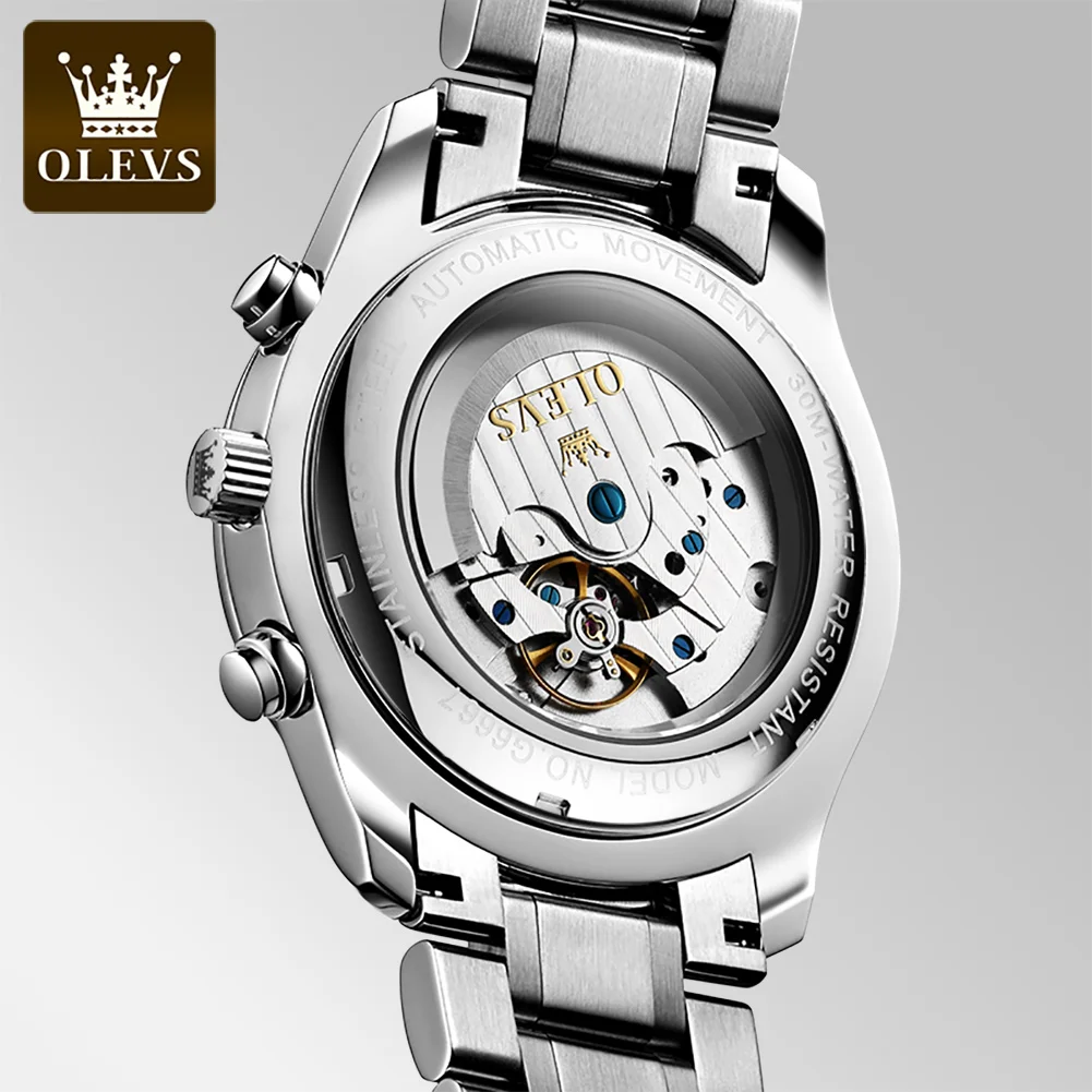 6667 Olevs Cheap Wrist Watch China Factory Luminous Waterproof Custom Logo Mechanical Automatic Watches For Men