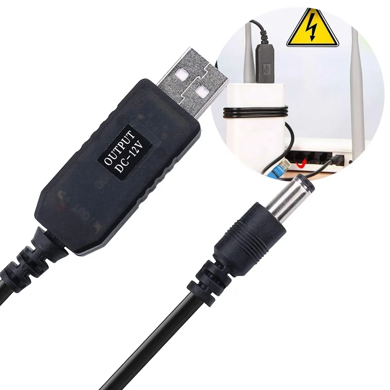  USB 5V-12V кабель питания 5.5X2.1 мм DC 5 В до 12