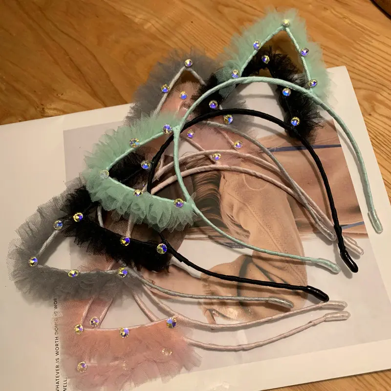 Lace Headband Custom Sexy Cosplay Maid Animal Cat Ears Gear Lace Headband Girls Hair Hoop