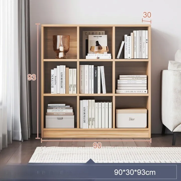 Simple eight-grid multi-layer bookshelf kitchen bookshelf low bookcase with storage rack can be used for home or office reading
