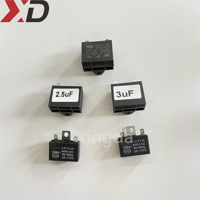 CBB61 Single Phase Capacitor With Terminals 1.5uf 450VAC Run Capacitor for Fan motor