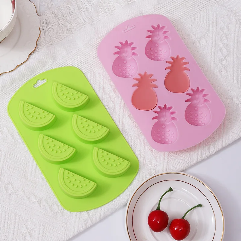 2024 Custom Hot Selling Fruits Shapes Silicone Molds Strawberry Lemon Watermelon Chocolate Fudge Candy Cookie Gummy Moulds Ice