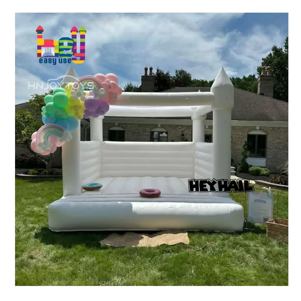 Pink Gorgeous Inflatable Wedding Bouncer Outdoor Bounce House Jumping Bouncy Castle For Birthday Party Wedding