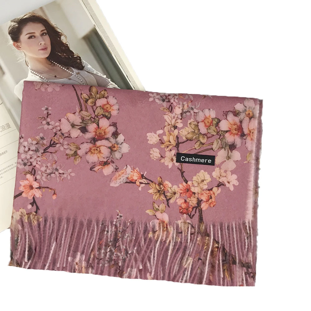 Wholesale women pashmina cashmere scarf printing winter scarves shawls