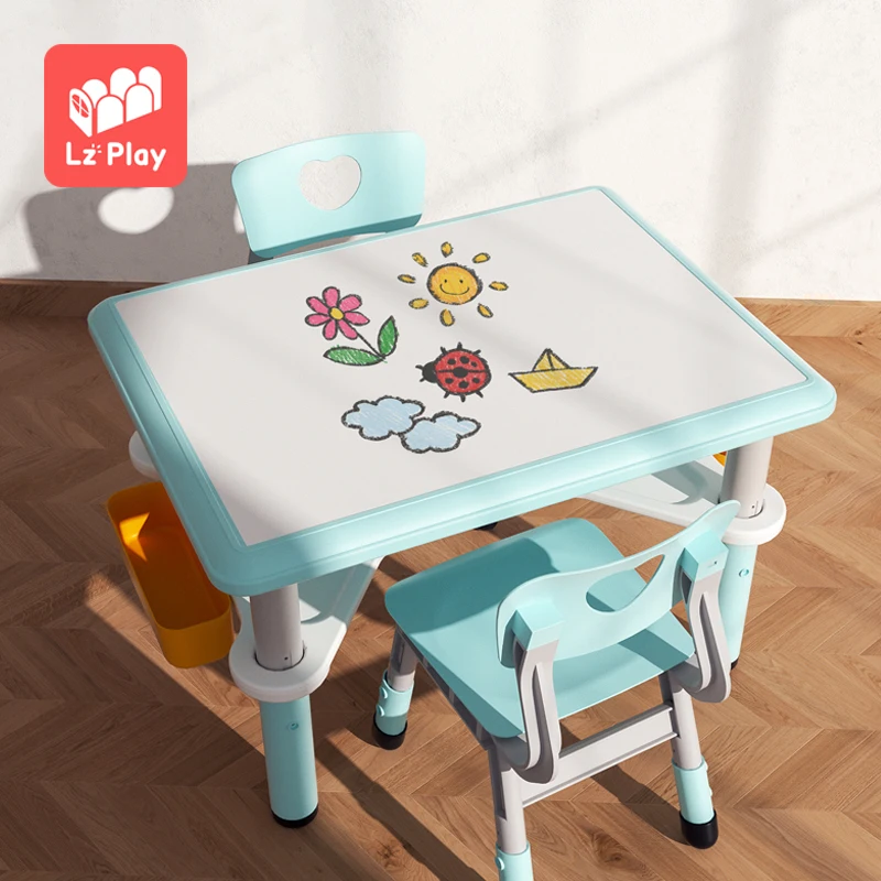 Kindergarten Children Plastic Student Daycare Study Preschool Desk Bedroom Kids Furniture Sets Small Drawing Table And Chairs
