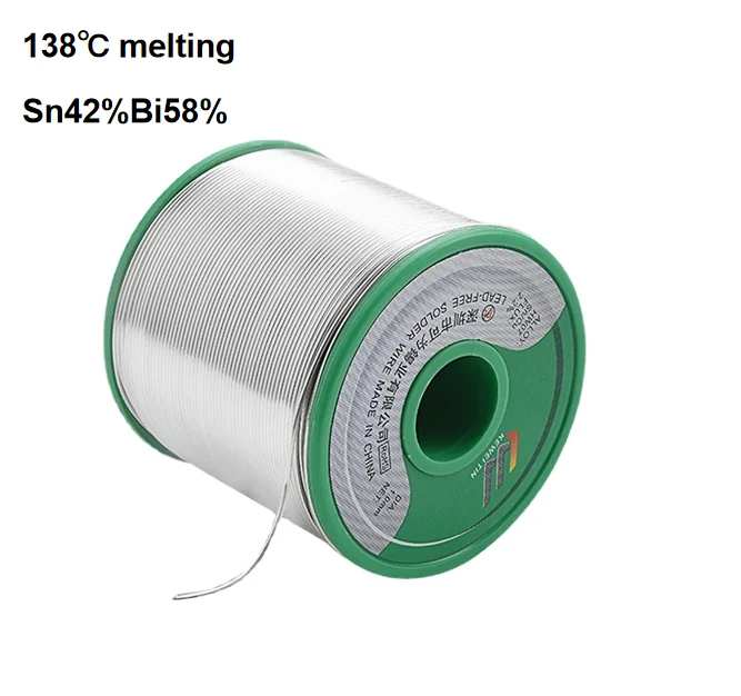 Высококачественный низкоплавильный припой 130c Sn42Bi58 OEM Оловянно-висмутовый сварочный провод 500 г 0 8 мм бессвинцовый