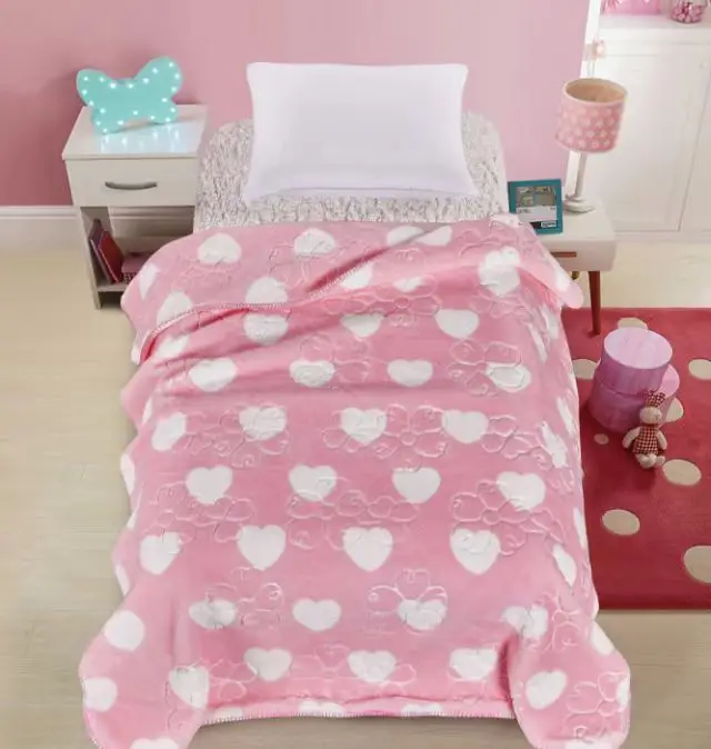 Solid Quilted Sherpa Fleece Thick Comforted Animal Printed Baby Blanket
