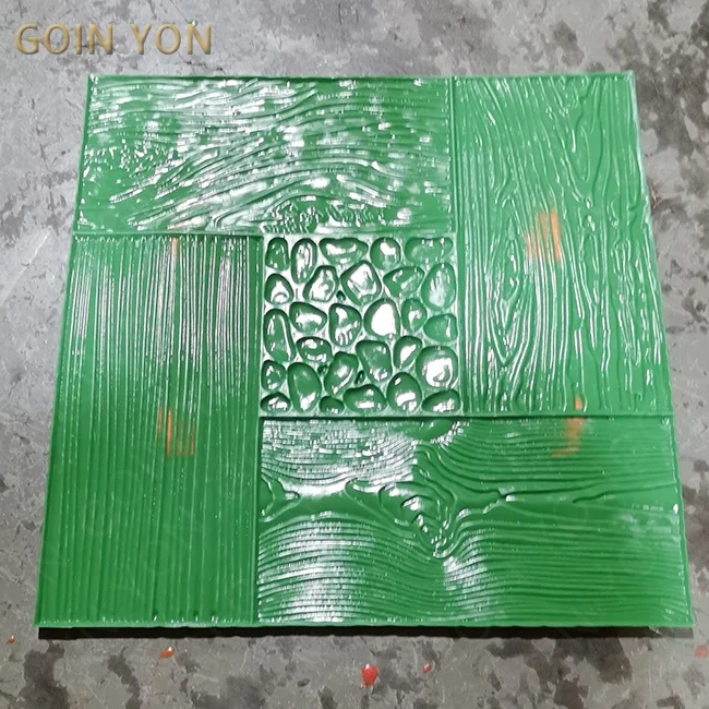 Lower Price PU Material Model G482 Wood Frame Decorative Flexible Imprinting Concrete Stamps Mold