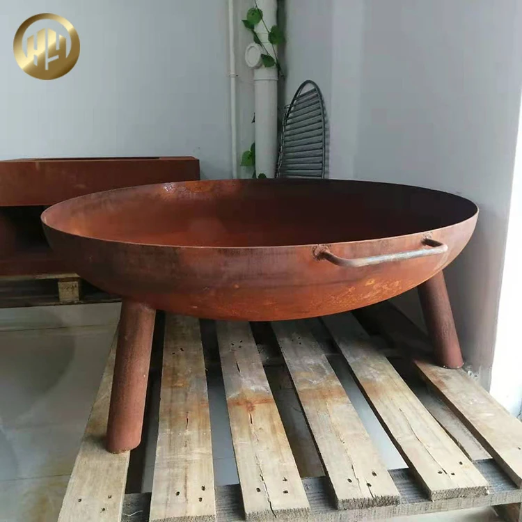 Corten сталь средняя металлическая нагревательная обработка круглая пожарная яма нагреватель чаша для камина