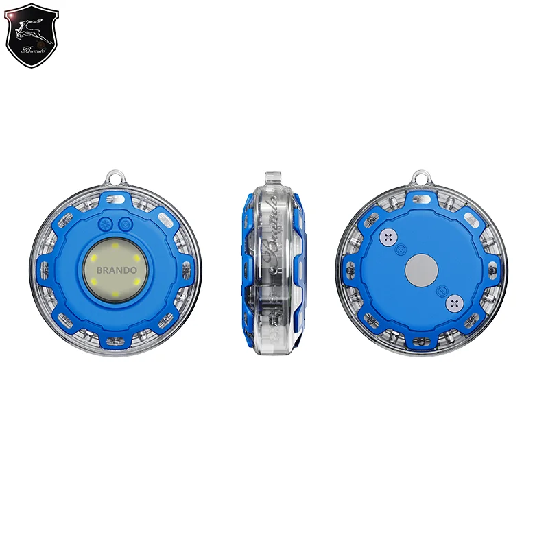 Blue flashing roadside emergency disk with rechargeable battery